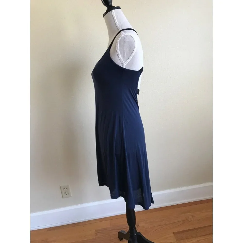 Bella Luxx Navy Blue Tank Dress Black Straps - Picture 6 of 11